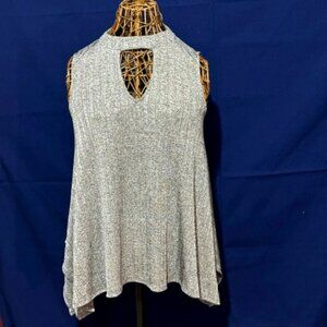 Jennifer Lopez Gray Shimmer Sleeveless Top, Size L